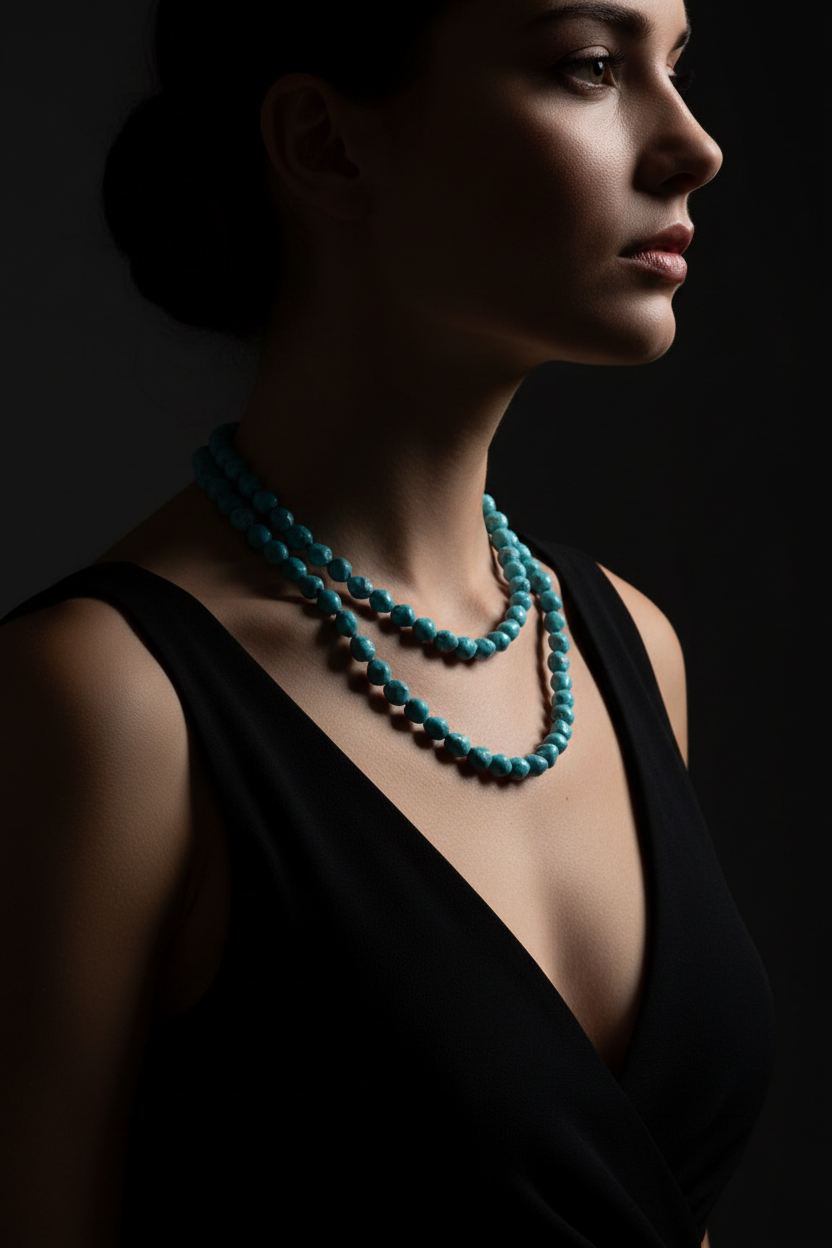 Turquoise necklace - dark editorial